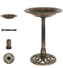 28&#034; Antique Copper Bird Bath for Outdoor Garden