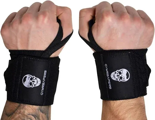 Gymreapers Wrist Wraps - 18" Weightlifting Wrist Support - Red