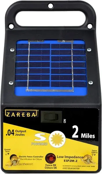 NEW Zareba Energizer ESP2M-Z 2-Mile Solar Powered Electric Fence Charger 6841308