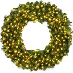 Best Choice Products Artificial Pre-Lit Fir Christmas Wreath Decoration w LED Lights