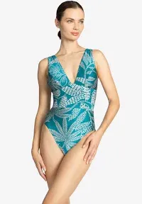 Robin Piccone Romy Plunge One Piece Swimsuit, Size 4, $188