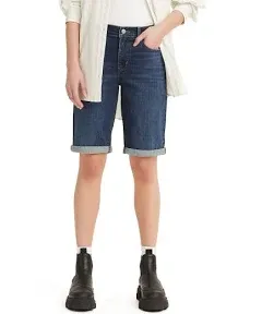 Levi&#039;s Women&#039;s Classic Bermuda Shorts Medium Indigo Sz 6 W28 Mid Rise *NEW*