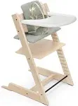 Tripp Trapp High Chair and Cushion with Stokke Tray -- Natural / Glacier Green