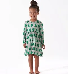 Gerber Toddler Girls' Toddler Buttery Soft Long Sleeve Twirl Dress with Viscose Made from Eucalyptus