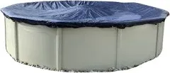 WC21R Aboveground Pool Winter Cover 21’ Ft. Round, 8-Year 21&#039;, Solid Blue 