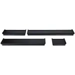 Melannco Black Wall Shelves, Set of 4