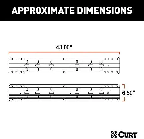 Curt 16204 - Universal 5th Wheel Base Rails (Carbide Black)