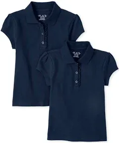 The Children's Place Girls Short Sleeve Ruffle Pique Polo Multipack