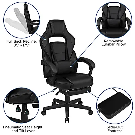 Flash Furniture X40 Gaming Chair Racing Ergonomic Computer Chair with Fully Reclining Back/Arms CH-00288