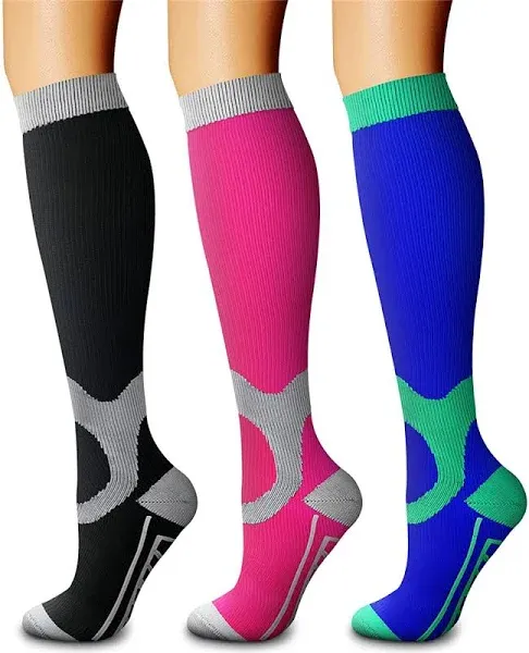 CHARMKING Compression Socks for Women &amp; Men Circulation (3 Pairs) 15-20 mmHg is 