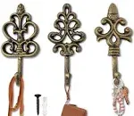 Shabby Chic Cast Iron Decorative Wall Hooks Golden