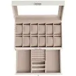 Lockable Watch Box with Glass Lid Cloud White + Cappuccino Beige / 12 Slot