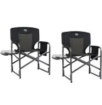 TIMBER RIDGE Lightweight Oversized Camping Chair Portable Aluminum Directors Chair with Side Table for Outdoor Camping