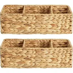 StorageWorks Wicker Toilet Basket Tank Topper