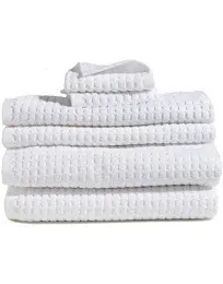 DKNY Quick Dry 100% Cotton Towels, 6 Pack Washcloths - 12 x12, Linen