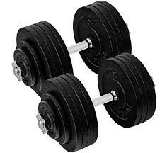 Yes4All Old School Adjustable Dumbbell Set with Weight Plates