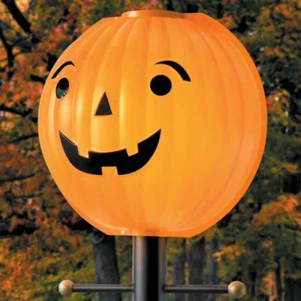 Pumpkin Jack O Lantern Lamppost Lamp Cover Shade Fall Harvest Thanksgiving Decoration