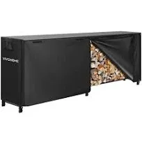 VIVOHOME Heavy Duty Indoor Outdoor Firewood Storage Log Rack with Cover Combo Set