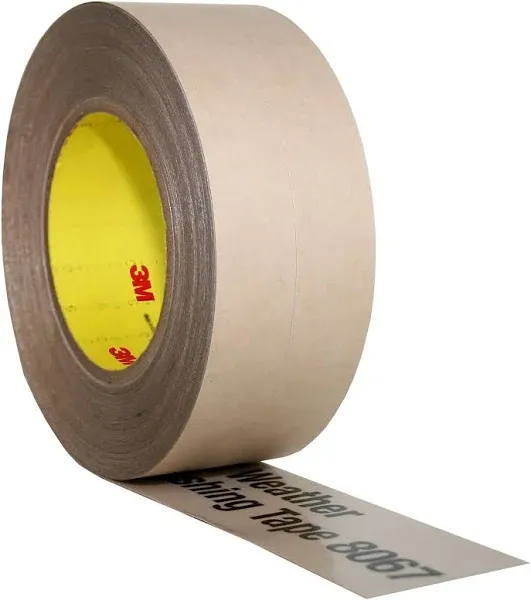 3M 8067 4" x 75' All Weather Flashing Tape, Tan, Slit Liner