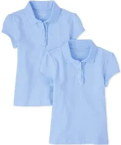 The Children's Place Girls Short Sleeve Ruffle Pique Polo Multipack