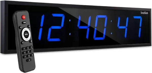 Ivation Large Digital Wall Clock LED