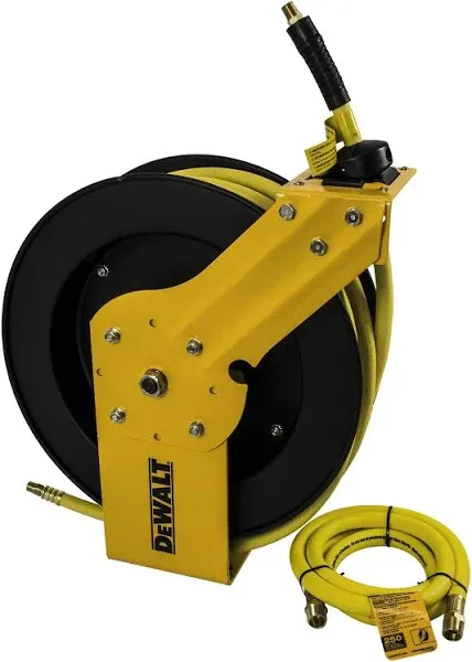 Dewalt Air Hose 50&#039;L Single Arm Auto Retracting Air Hose Reel 300Psi Wallmounted