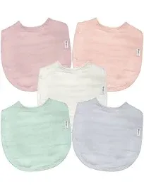 Green Sprouts 5-Pack Organic Cotton Muslin Baby Bibs Rose