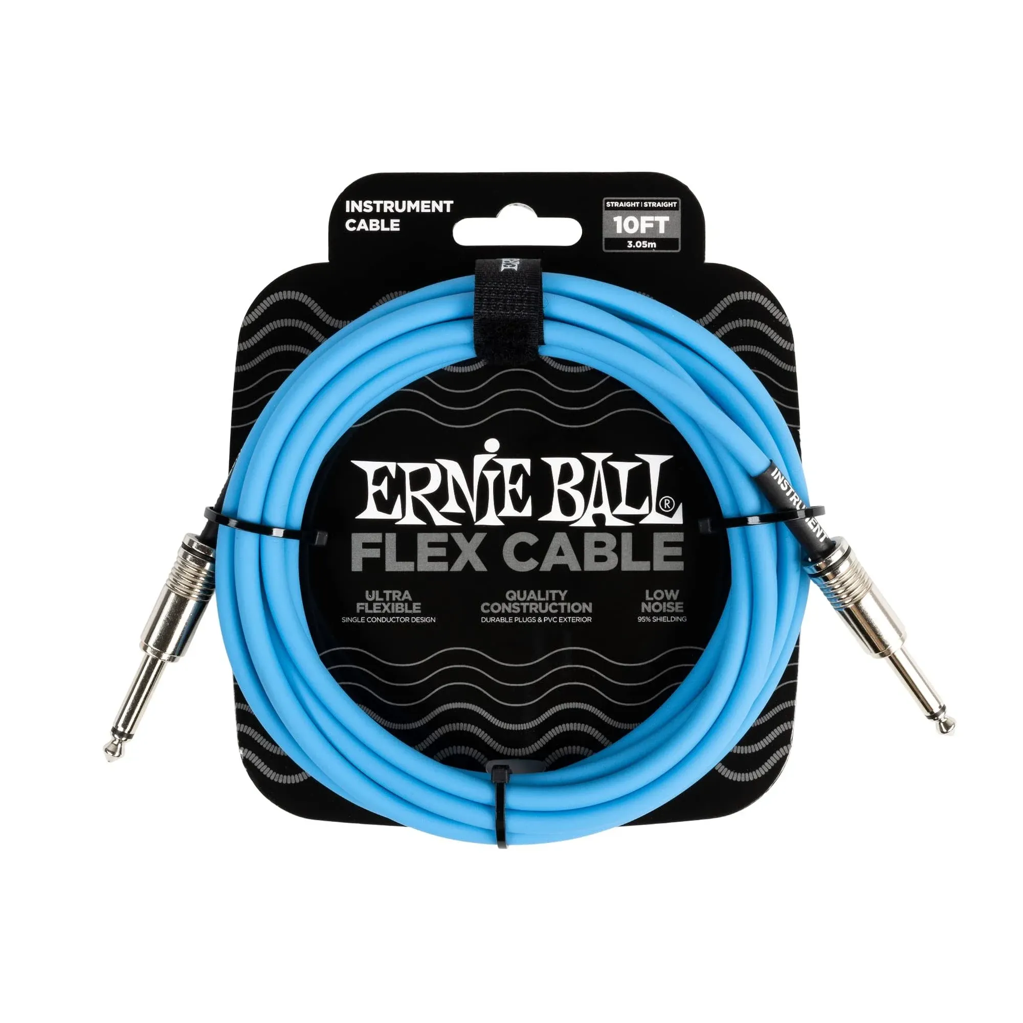 Ernie Ball Flex Instrument Cable Straight/Straight 10ft - Blue