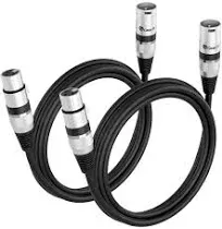 GearIT XLR to XLR Microphone Cable (1 Feet, 2 Pack) XLR Male to Female Mic Ca...