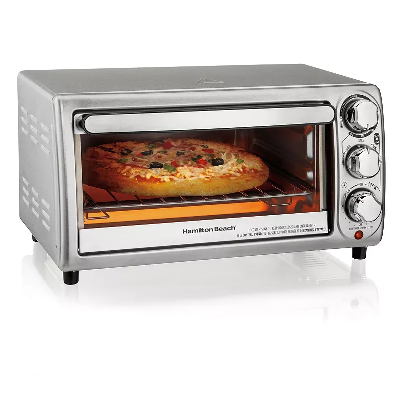 Hamilton Beach 4-Slice Stainless Steel Toaster Oven, Multicolor