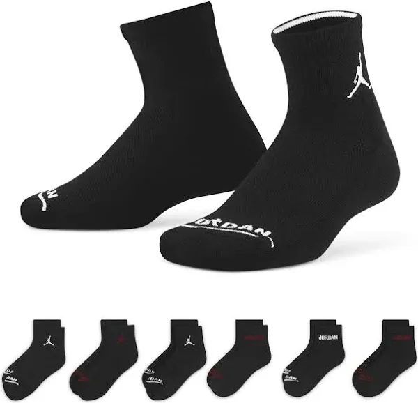 Jordan Boys Legend Ankle 6-Pack Socks - Black/Black Size M