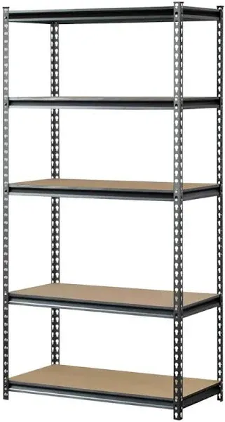 Muscle Rack 18" D x 36" W x 72" H, 5-Shelf Steel Shelving, Silver-Vein