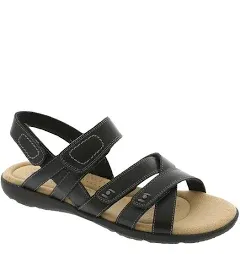 Clarks Women's Elizabelle Gem Flat Sandal, Brown Multi Leather, 9