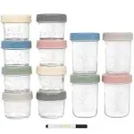 Set of 12 WeeSprout Glass Baby Food Storage Jars 4- 8 ounce &amp; 8 - 4 ounce NIB