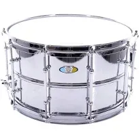 Ludwig LU0814SL Supralite 8x14" 10-Lug Steel Snare Drum with P88I Strainer | Reverb