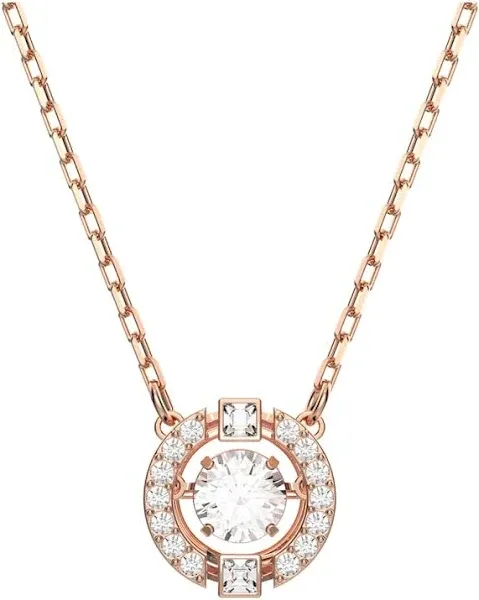 Swarovski Sparkling Dance Round Necklace in Rose Gold