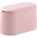 SUBEKYU Mini Trash Can with Lid,Small Trash Can,Desk Trash Can,Countertop Mini Garbage Cans,Tiny Waste Basket,Pink