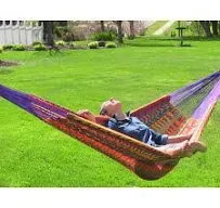 Sunnydaze Decor Extra Large Multi Color Woven Cotton Hammock - 157-in x 90-in - 880 lb Weight Capacity - Perfect for 2 Person or Family Relaxation Lowes.com