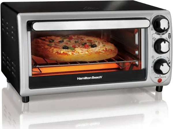 4 Slice Toaster Oven Stainless Steel Countertop Toast Bake Broil 1100W Timer