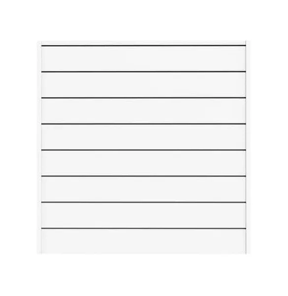 48 in. x 48 in. White PVC Slatwall Heavy Duty Moisture Resistant Easy DIY Panel