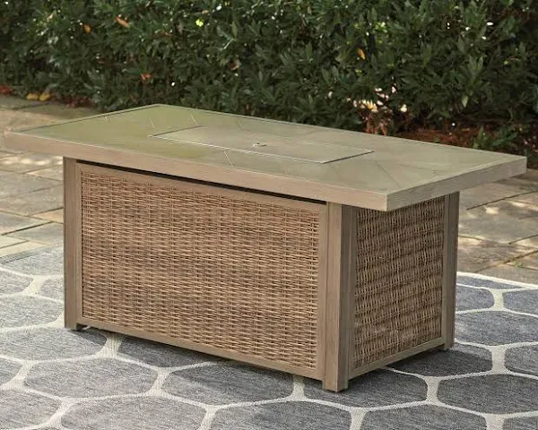 Signature Design by Ashley Beachcroft P791-773 Rectangular Fire Pit Table