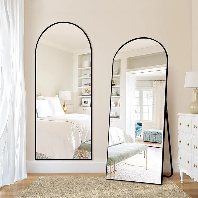 Full Length Mirror, 75"x35" Large Mirror Full Length Full Body Mirror with Aluminum Alloy Frame, Free Standing Mirror, Floor Mirror Hanging or Leaning Against Wall, Gold