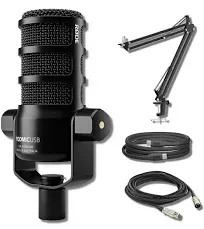 Rode PodMic USB Microphone with StreamEye Boom Arm and Cables