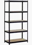 Muscle Rack 36"W x 18"D 72"H Five-Shelf Steel Shelving, Black