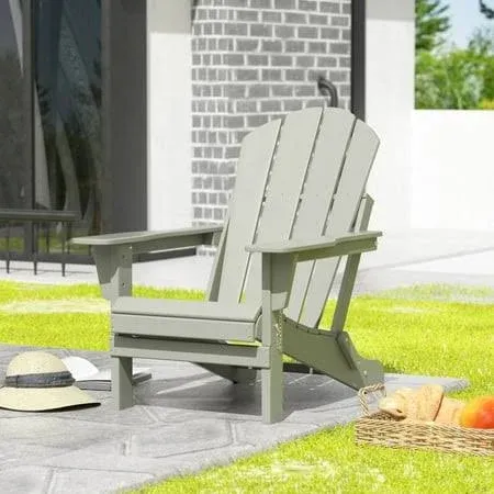 WestinTrends Outdoor Patio Folding Poly Adirondack Chair