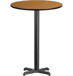 Flash Furniture 30'' Round Laminate Table Top with 22'' x 22'' Bar Height Table Base