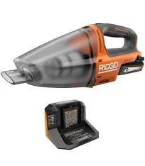 RIDGID 18V Cordless Hand Vacuum Kit with 2.0 Ah Battery and Charger