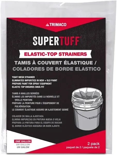 1 gal Trimaco 11522 Supertuff Paint Strainer, Regular Mesh Elastic Top 2-Pack