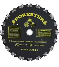 Forester Carbide Tipped Chainsaw Tooth Brush Cutter Blade - 7&#034; Diameter