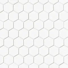 Bedrosians Le Cafe Mosaic Hexagon 2 x 2 White Matte Tile & Stone